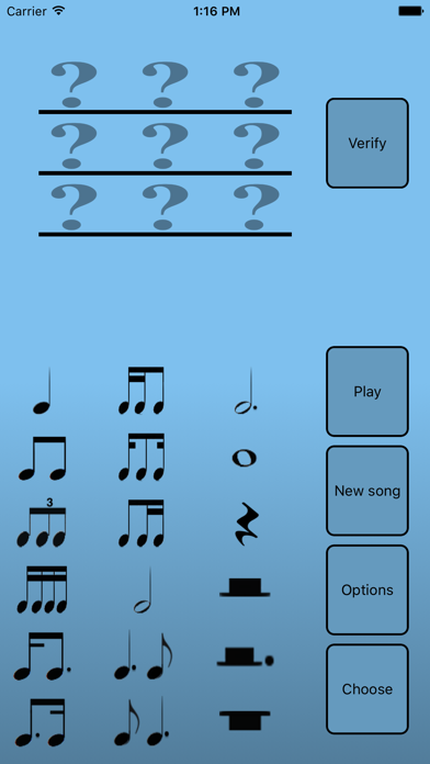 Rhythmic dictation trainer screenshot
