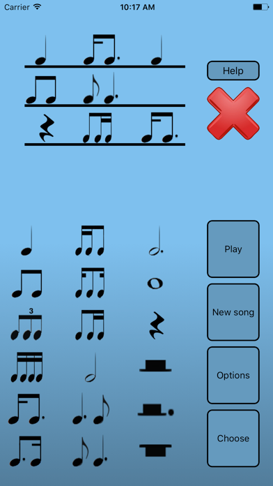 Rhythmic dictation trainer screenshot