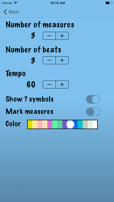 Rhythmic dictation trainer screenshot