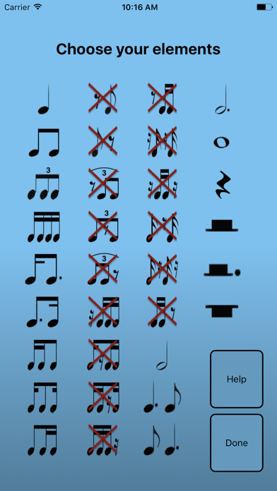 Rhythmic dictation trainer screenshot