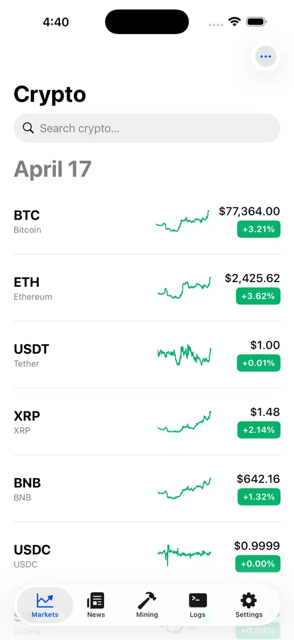 Bitcoin Miner CPU (BTC) Gold screenshot