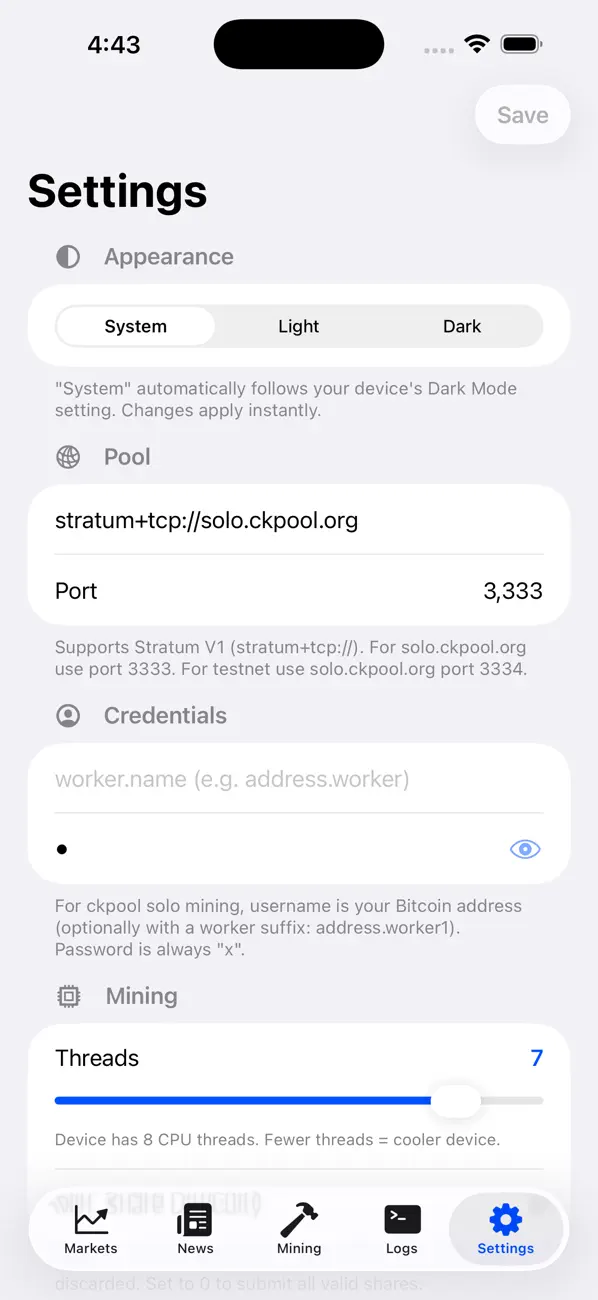 Bitcoin Miner CPU (BTC) Gold screenshot