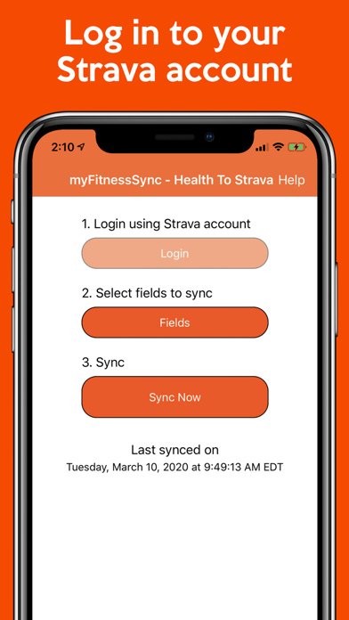Health App to Strava Sync screenshot