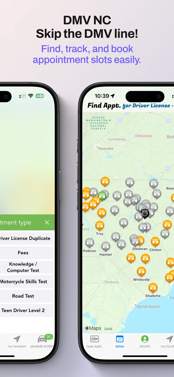 DMV NC Appointment screenshot