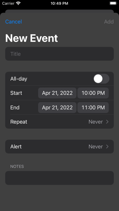 PostalCal screenshot