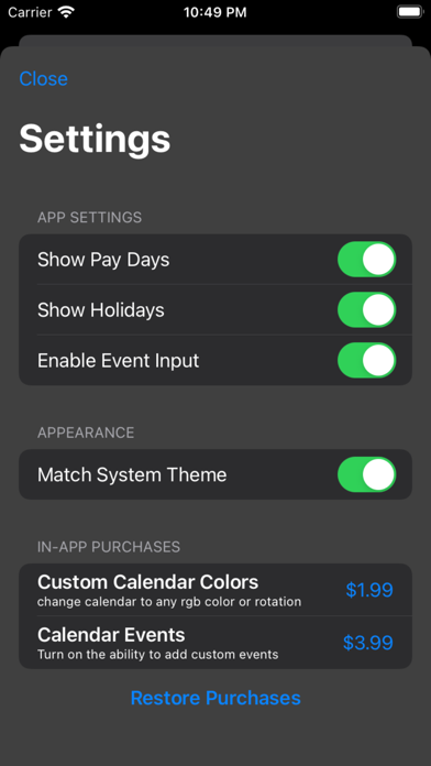 PostalCal screenshot