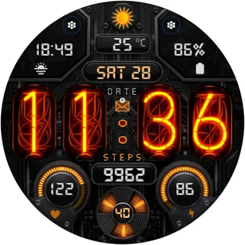 Nixie Digital Watch Face A10 screenshot