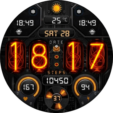 Nixie Digital Watch Face A10 screenshot