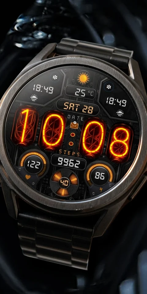 Nixie Digital Watch Face A10 screenshot