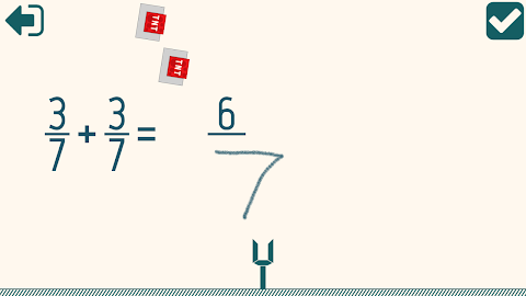 Add and subtract fractions screenshot