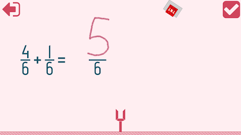 Fractions and mixed numbers screenshot