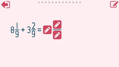 Fractions and mixed numbers screenshot