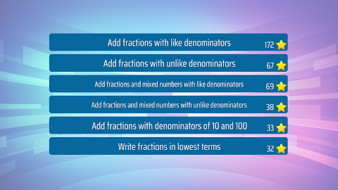 Adding Fractions Math Game screenshot