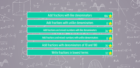 Adding Fractions Math Trainer screenshot