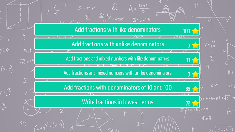 Adding Fractions Math Trainer screenshot