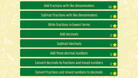 Fractions and Decimals screenshot