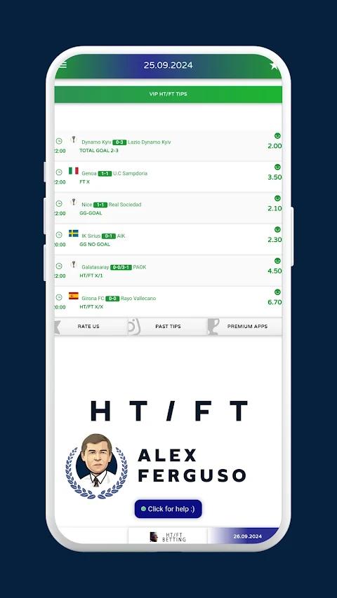 Alex Ferguso VIP HT/FT Tips screenshot