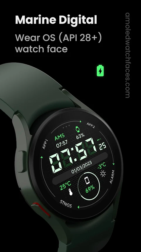 Marine Digital: Watch face screenshot