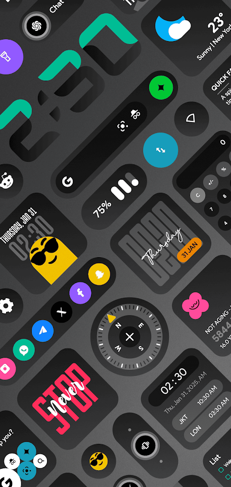 DarkGlass Widgets screenshot