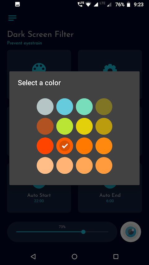 Dark screen filter screenshot