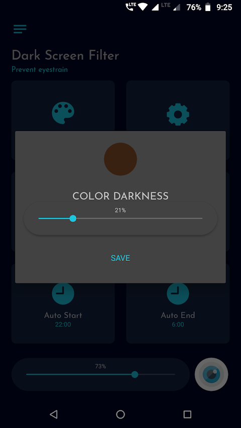 Dark screen filter screenshot