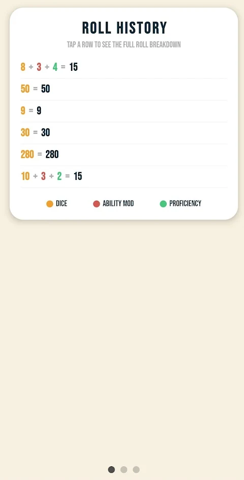 RollHelper – dice rolling app screenshot