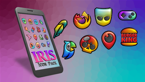 Iris Dark – 3D App Icons screenshot