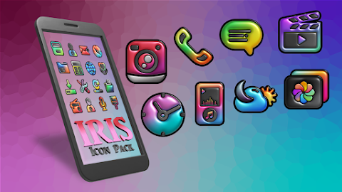 Iris Dark – 3D App Icons screenshot