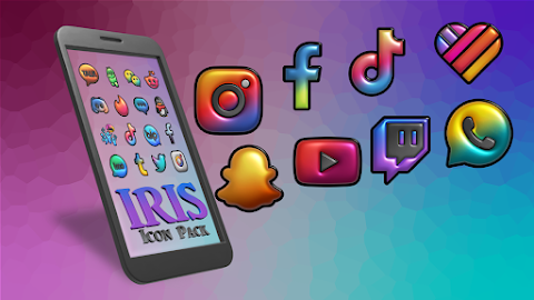 Iris Dark – 3D App Icons screenshot