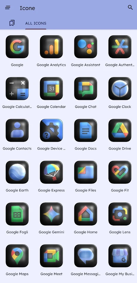 Glossy Dark 3D – Icon Pack screenshot