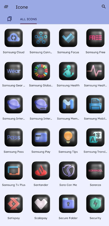 Glossy Dark 3D – Icon Pack screenshot
