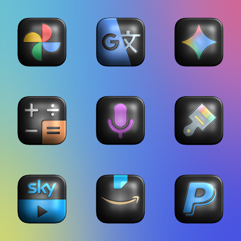 Glossy Dark 3D – Icon Pack screenshot