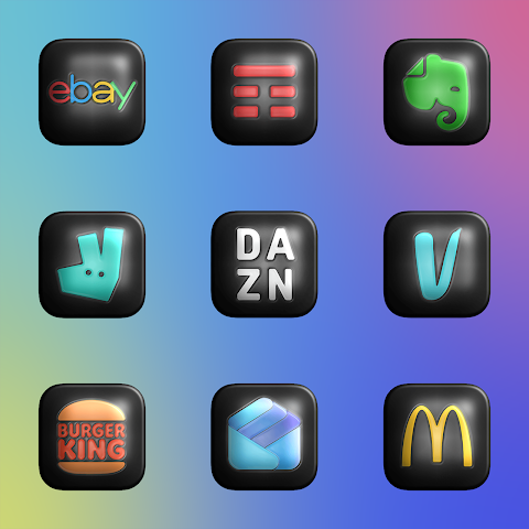 Glossy Dark 3D – Icon Pack screenshot
