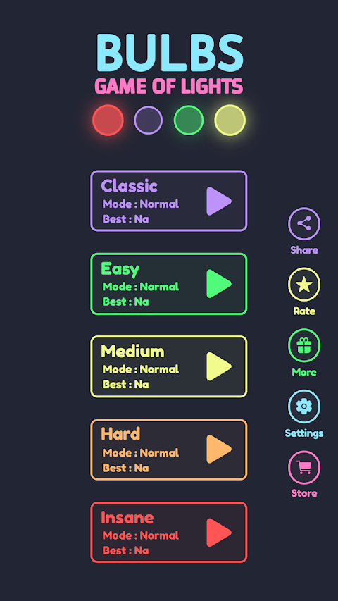 Bulbs – A game of lights screenshot