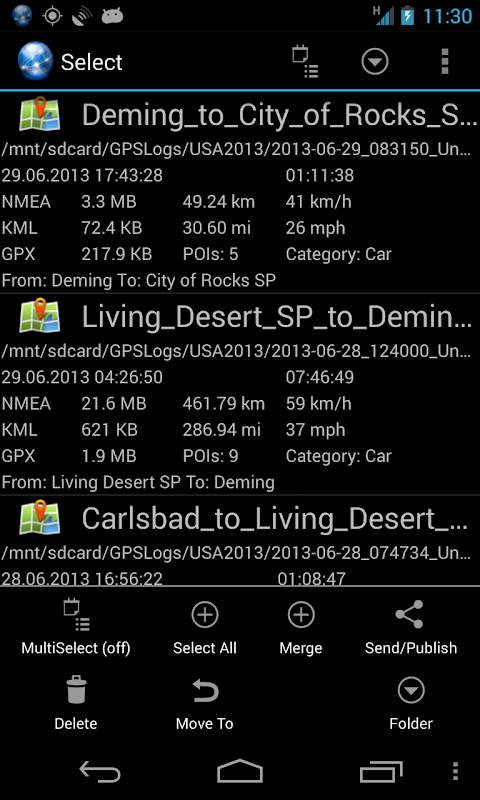 Ultra GPS Logger screenshot