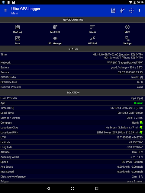 Ultra GPS Logger screenshot