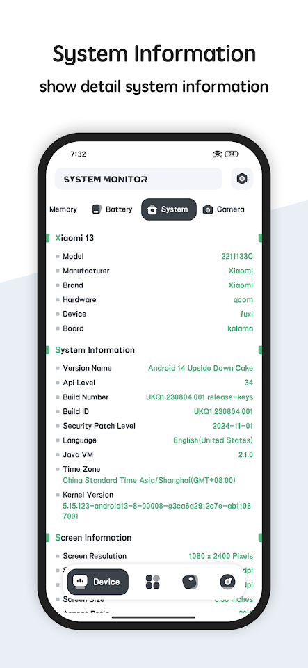 System Monitor Cpu Ram Battery screenshot
