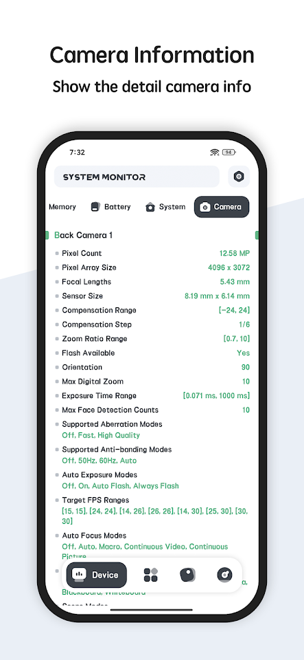 System Monitor Cpu Ram Battery screenshot