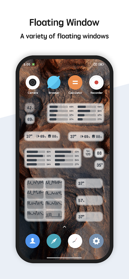 System Monitor Cpu Ram Battery screenshot