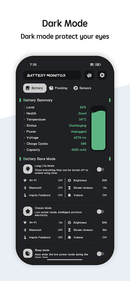Battery manager and monitor screenshot