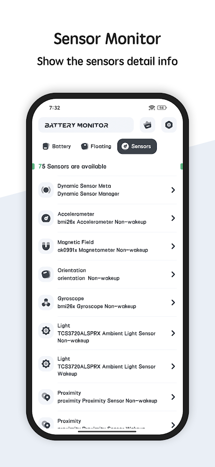 Battery manager and monitor screenshot