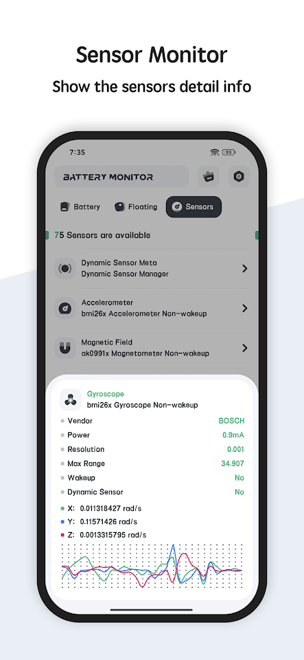 Battery manager and monitor screenshot