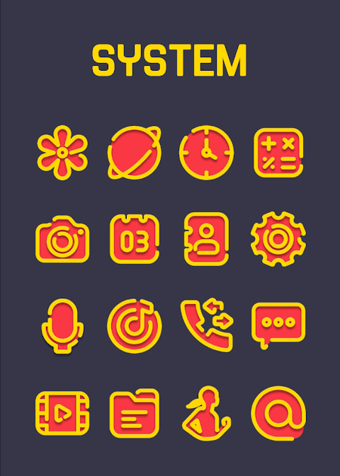 Red Yellow – Icon Pack screenshot