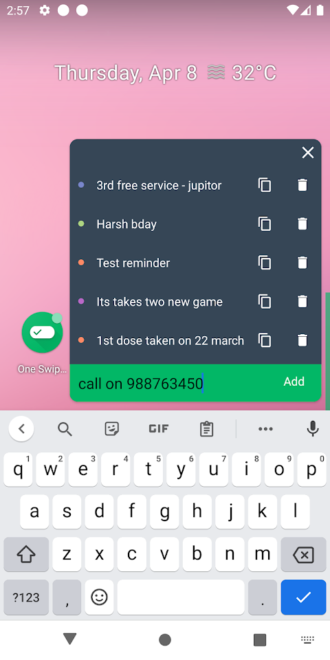 One Swipe Notes – Quick Notes screenshot