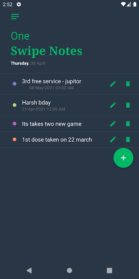 One Swipe Notes – Quick Notes screenshot