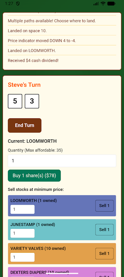 Nichols Stock Exchange screenshot