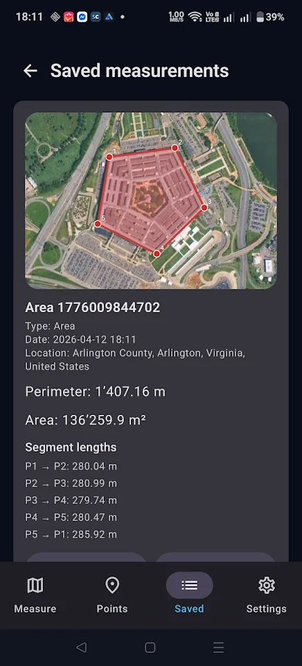 Topometria – Distance & Area screenshot
