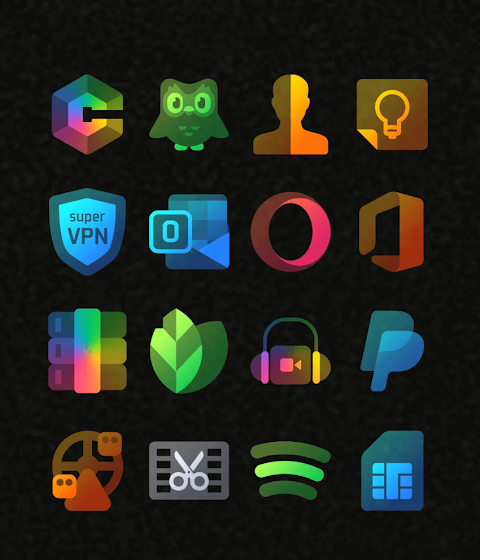 Colorful Transparent Icon Pack screenshot