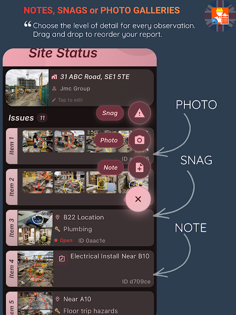 SiteReport Snag List & Defects screenshot