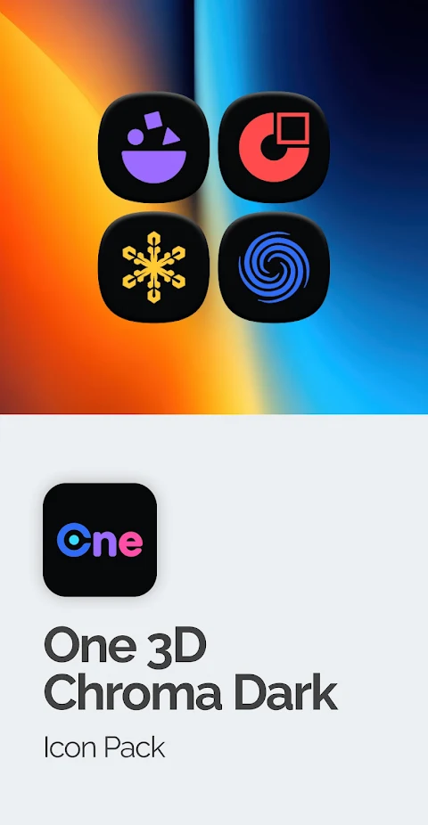 One 3D Chroma Dark Icon Pack screenshot
